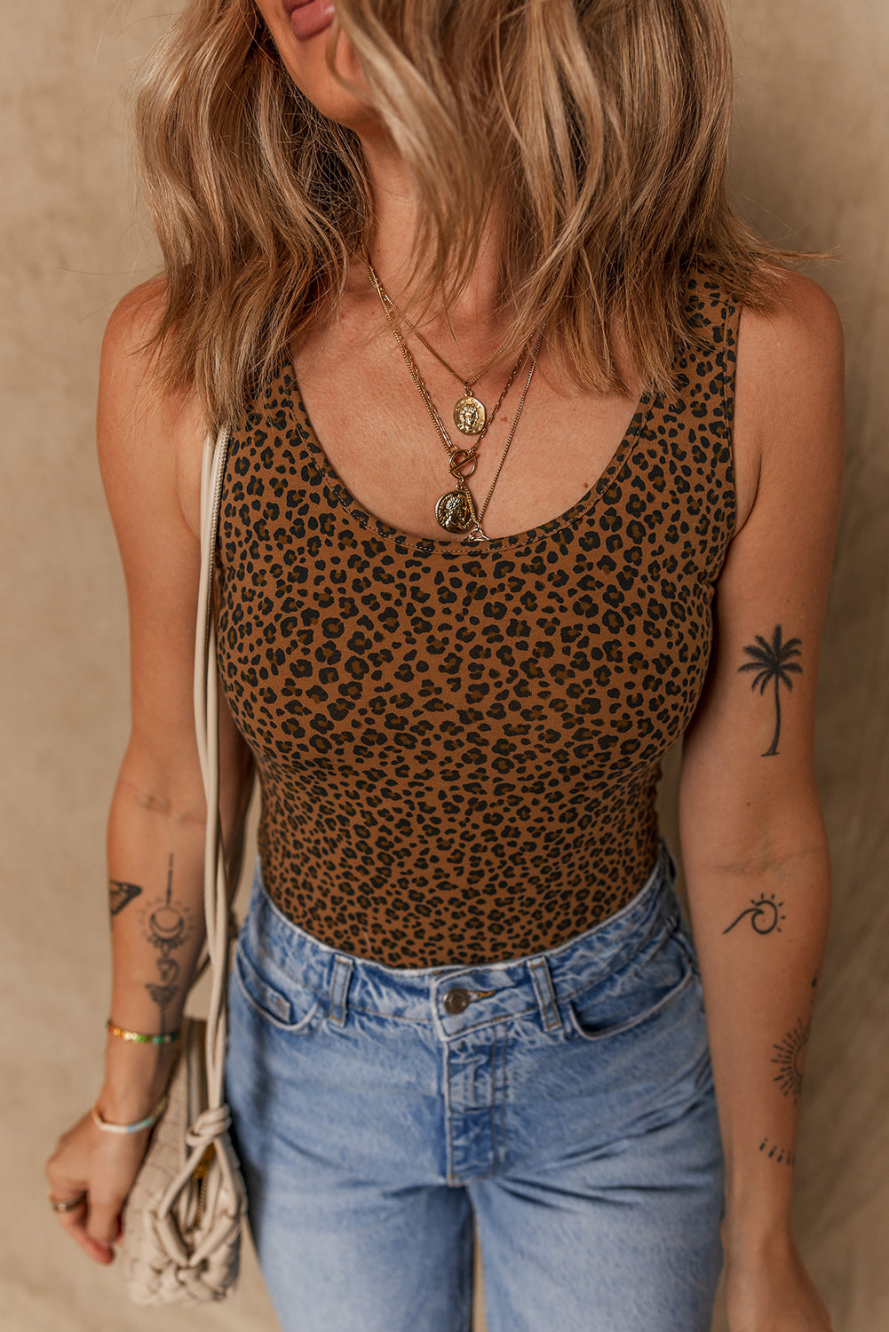 Brown Leopard Printed Bodysuit
