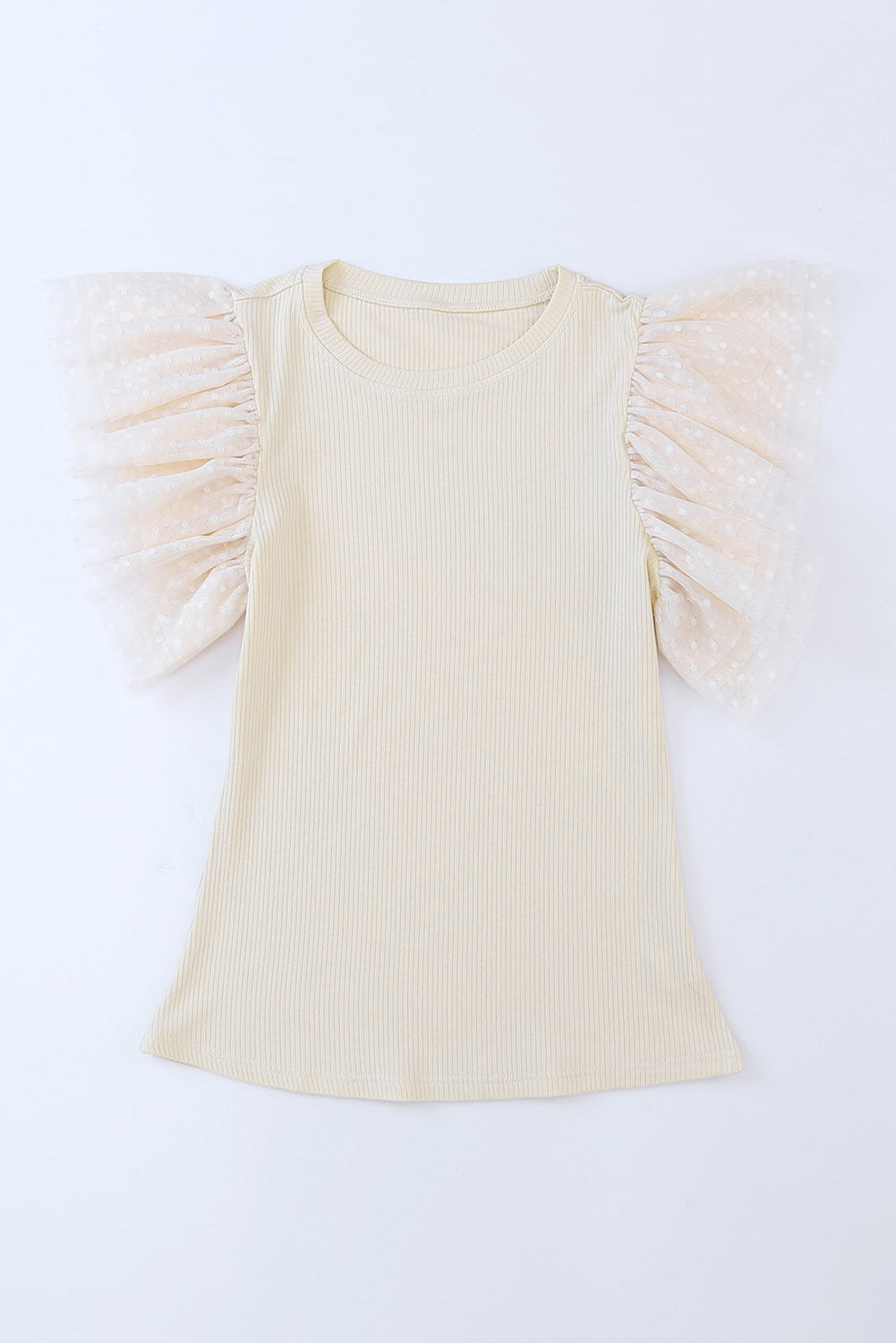 Ruffle Sleeve  Knit Top